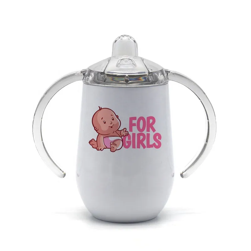 Blank Sublimation Tumblers Stainless Steel Baby Feeding Bottle With Nipple  Handle 10oz Heat Transfer Sippy Cups Eggshell Cup Two Ears WMQ739 From  Twinsfamily, $4.33